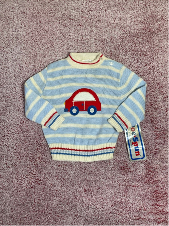Doe-Spun Other - Vtg Doe-Spun Boys 12 Months Red Car Coquette grandpacore Cottagecore